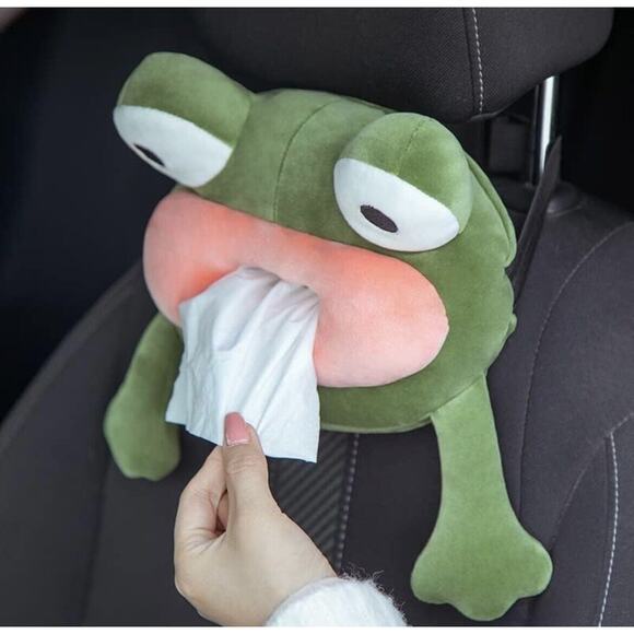 Froggy Plush Character Seat Attached Car Tissue Box - Picture 1 of 4
